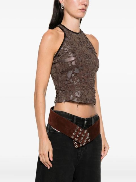 Diesel distressed halterneck top - Brown