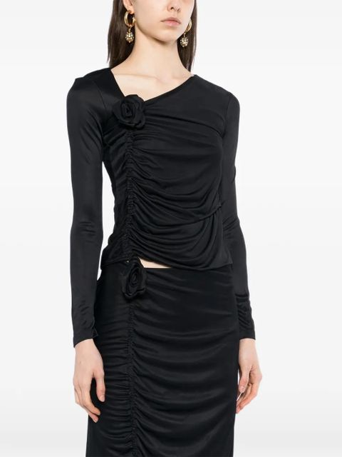 FARM Rio floral-embellished blouse - Black