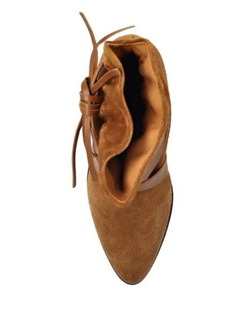 ISABEL MARANT 100mm suede wrap-tie ankle boots - Brown - zdjęcie produktu nr 2