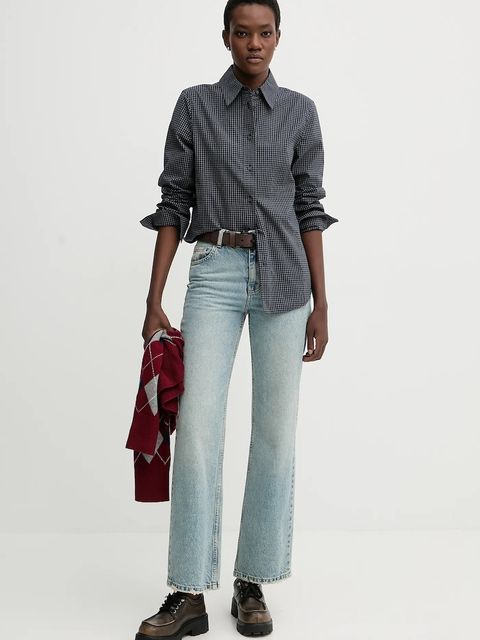 Miss Sixty koszula bawełniana damska kolor granatowy regular z kołnierzykiem klasycznym 6S3XJ3400D - zdjęcie produktu nr 2