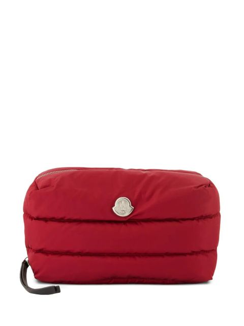 Moncler Caradoc quilted logo-plaque beauty case - Red - zdjęcie produktu nr 1