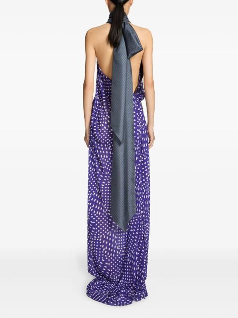 DRIES VAN NOTEN spotted maxi dress - Purple