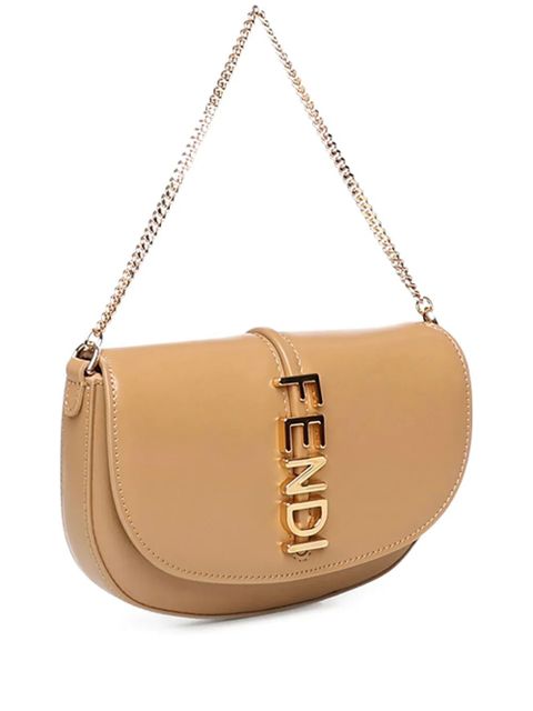 FENDI Fendigraphy chain shoulder bag - Brown