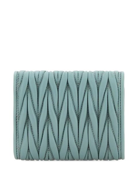 Miu Miu small matelassé leather wallet - Blue - zdjęcie produktu nr 2