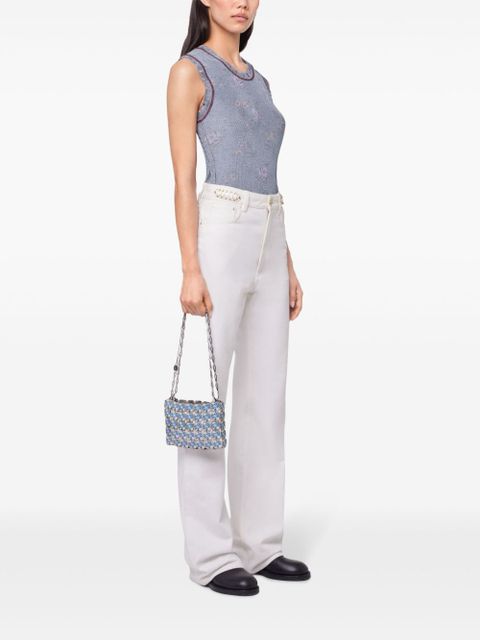 Rabanne floral-print tank top - Blue