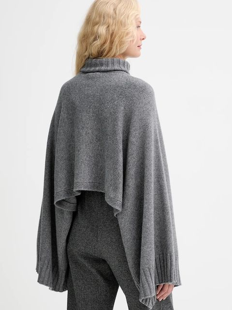 Twinset sweter z dodatkiem wełny damski kolor szary lekki z golfem 252TT3422