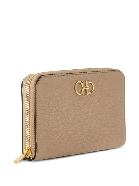 Ferragamo Gancini-plaque leather wallet - Neutrals