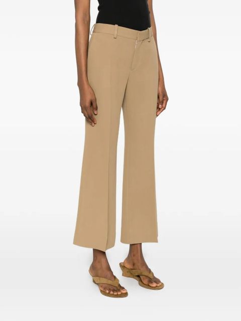 TOTEME Kick pressed-crease flared trousers - Neutrals