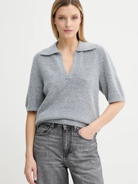 Gestuz sweter wełniany damski kolor szary lekki 10910035 - zdjęcie produktu nr 1