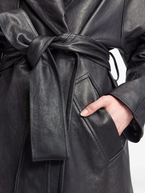 16Arlington Palmi belted leather coat - Black