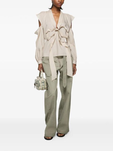 Acne Studios belted straight-leg trousers - Green - zdjęcie produktu nr 2
