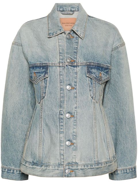 Balenciaga Hourglass denim jacket - Blue