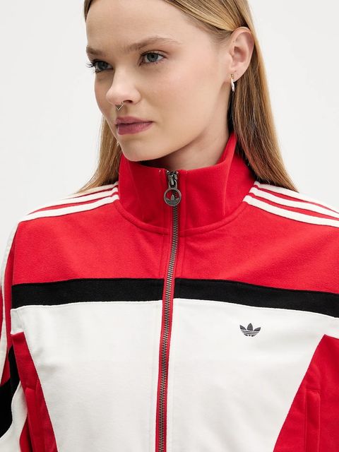adidas Originals bluza Tracktop damska kolor czerwony wzorzysta JY2387