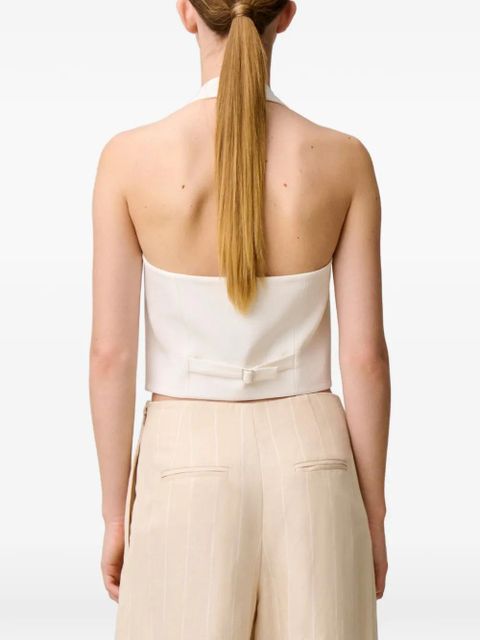 Claudie Pierlot halterneck button-up waistcoat - White