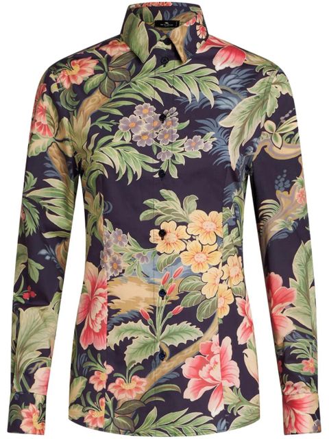 ETRO floral-print long-sleeve shirt - Green - zdjęcie produktu nr 1
