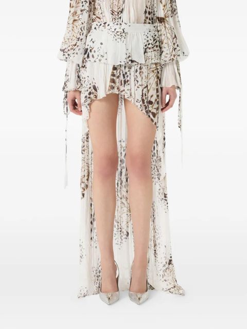 Blumarine Georgette butterfly-print skirt - White - zdjęcie produktu nr 1