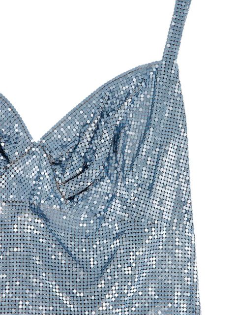 Rabanne chainmail gathered maxi dress - Blue