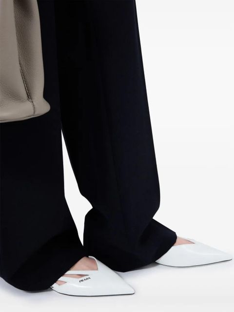 Prada leather cut-out ballerina shoes - White