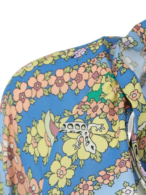 ETRO floral-paisley-pattern tie-neck top - Blue - zdjęcie produktu nr 2