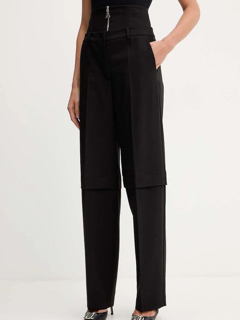 Patrizia Pepe spodnie damskie kolor czarny proste high waist 2P1706 A498 - zdjęcie produktu nr 2