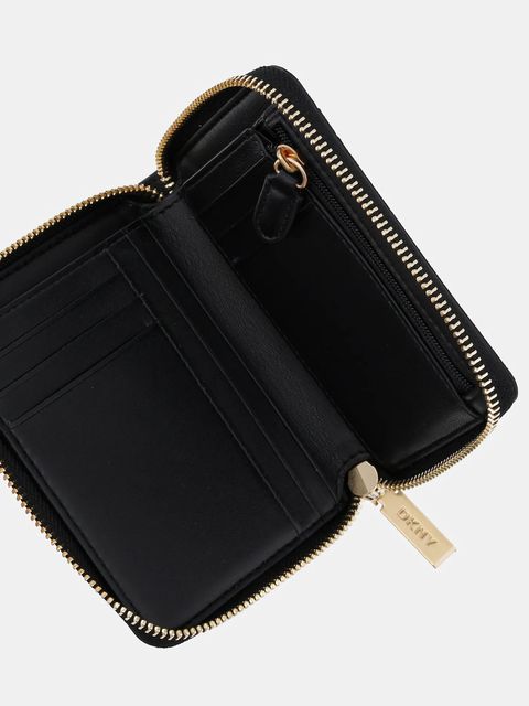 Dkny portfel skórzany damski kolor czarny R521KM25