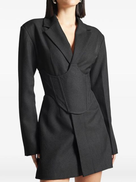 Manière De Voir reversible-corset blazer mini dress - Black