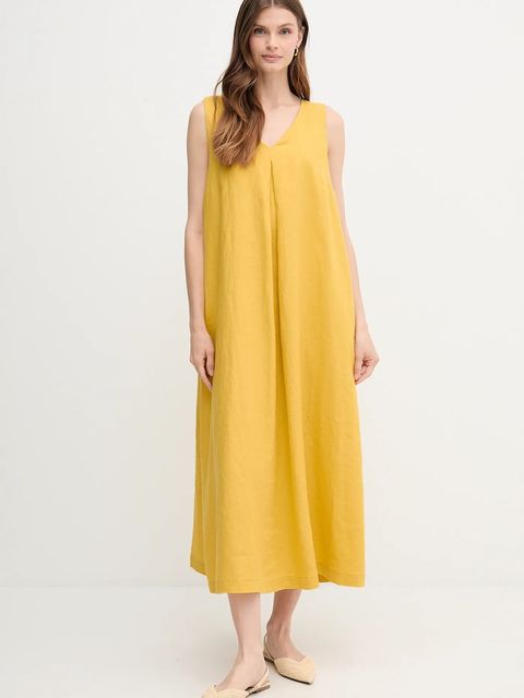 United Colors of Benetton sukienka lniana - zdjęcie produktu nr 1