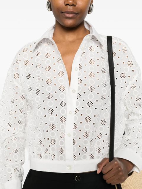 PINKO Charita open-work cotton shirt - White