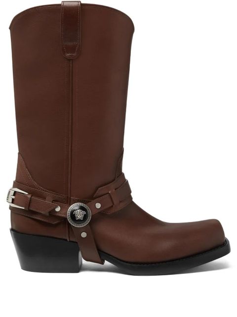 Versace leather cowboy boots - Brown - zdjęcie produktu nr 1