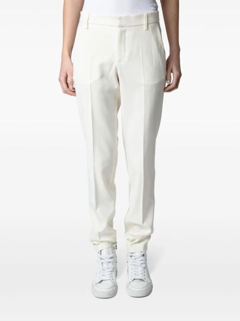 Zadig&Voltaire Prune tapered crepe trousers - White