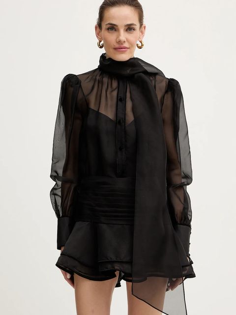 Retrofete sukienka jedwabna Celandine kolor czarny mini rozkloszowana R-FW25-11858-17 - zdjęcie produktu nr 1