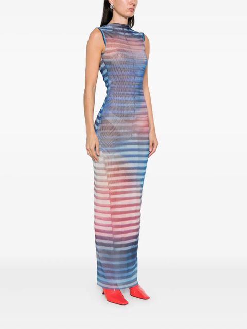 Jean Paul Gaultier striped sleeveless dress - Blue
