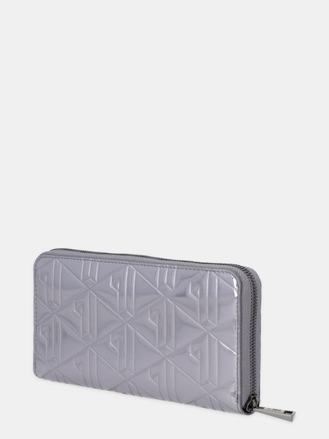 Lacoste portfel skórzany damski kolor srebrny NF5138HN