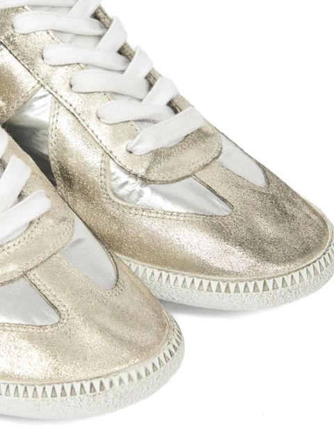 Maison Margiela Metallic leather low-top sneakers - Gold