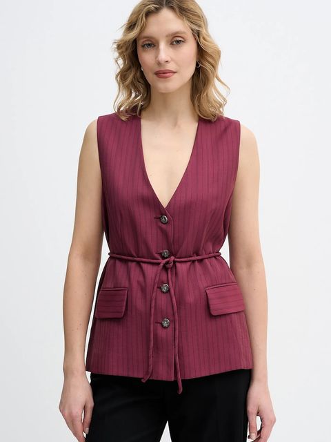 Sisley kamizelka kolor bordowy jednorzędowa 24QVLJ00V - zdjęcie produktu nr 1