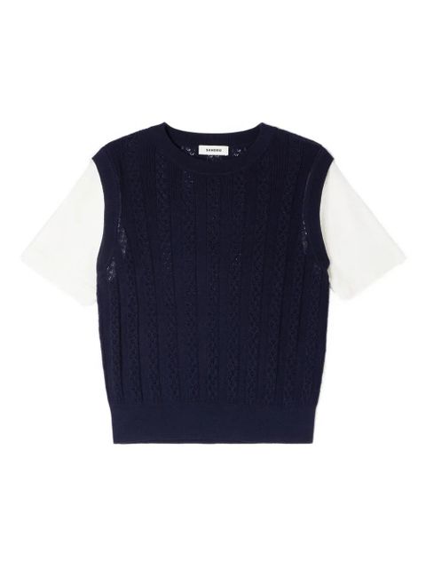 SANDRO layered-effect T-shirt - Blue - zdjęcie produktu nr 1