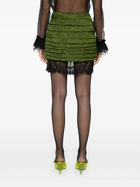 Saint Laurent ruffled mini skirt - Green