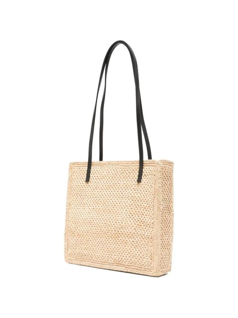 Manebi Inez raffia charm-detail shoulder bag - Neutrals