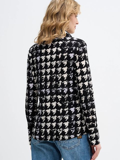 Sisley koszula damska kolor czarny regular z kołnierzykiem klasycznym 5ZVHLQ07H