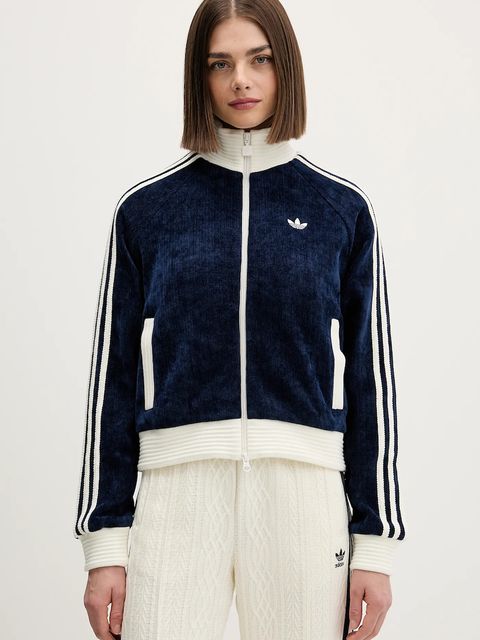 adidas Originals bluza Velour damska kolor granatowy z aplikacją KS7779 - zdjęcie produktu nr 1