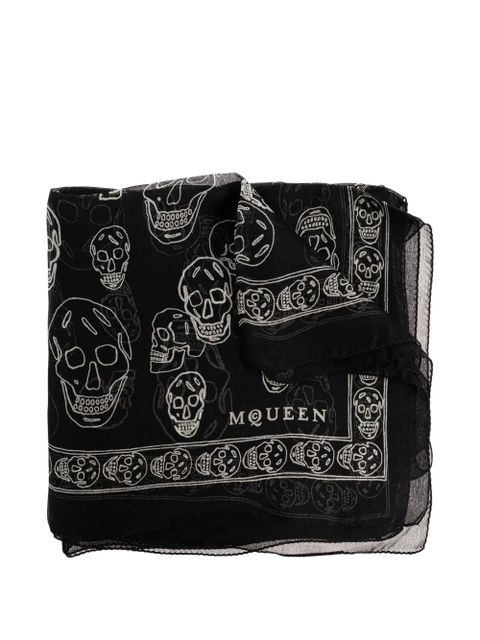 Alexander McQueen skull-print scarf - Black - zdjęcie produktu nr 1