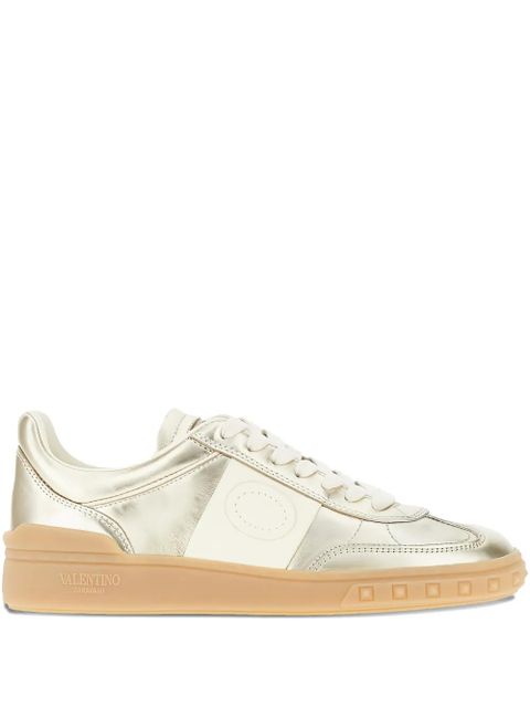 Valentino Garavani panelled lace-up sneakers - Gold