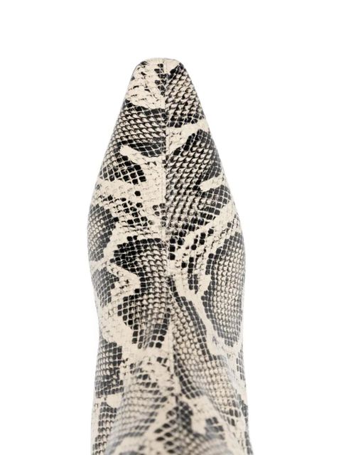 Aeyde 70mm Klea snake-print calf leather boots - Neutrals