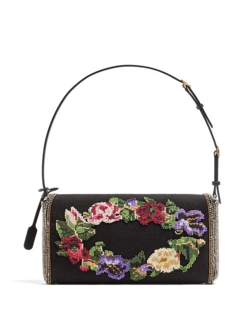 Valentino Garavani DeVain small embroidered shoulder bag - Black