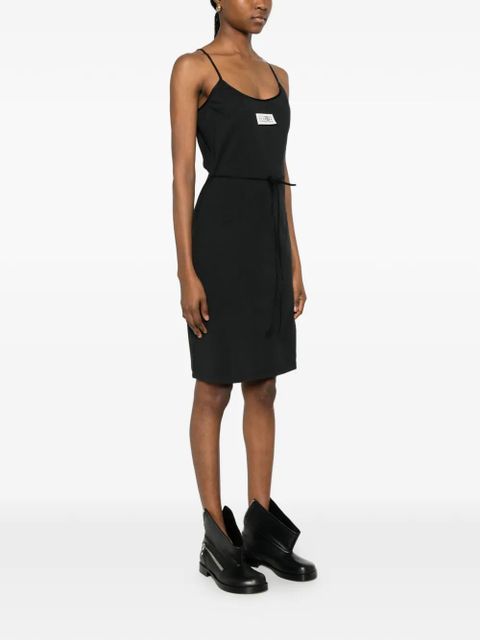 MM6 Maison Margiela spaghetti-strap logo-detail mini dress - Black