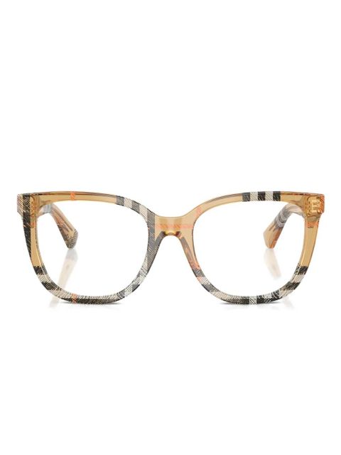 Burberry Eyewear checked square-frame glasses - Brown