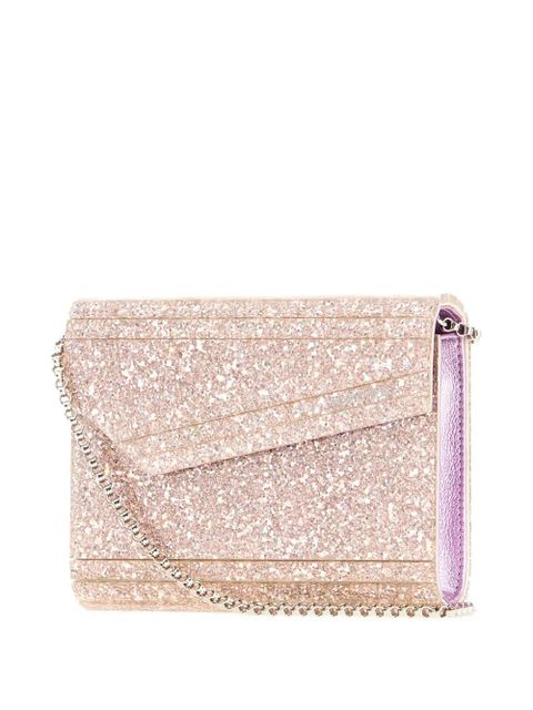 Jimmy Choo glitter-panelled clutch - Pink