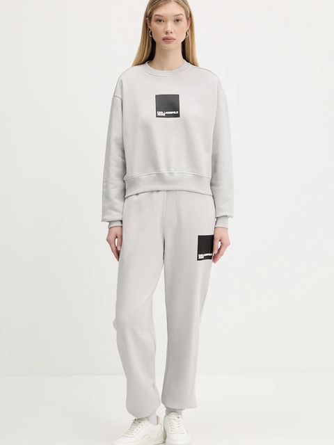 Karl Lagerfeld Jeans bluza bawełniana damska kolor szary z nadrukiem A1W20006 - zdjęcie produktu nr 2