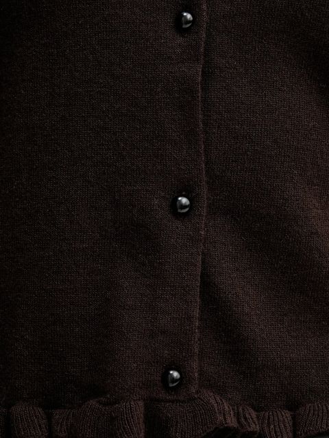 Rotate kardigan wełniany damski kolor brązowy lekki 1154642910