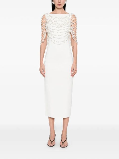 Cult Gaia Meri beaded midi dress - White